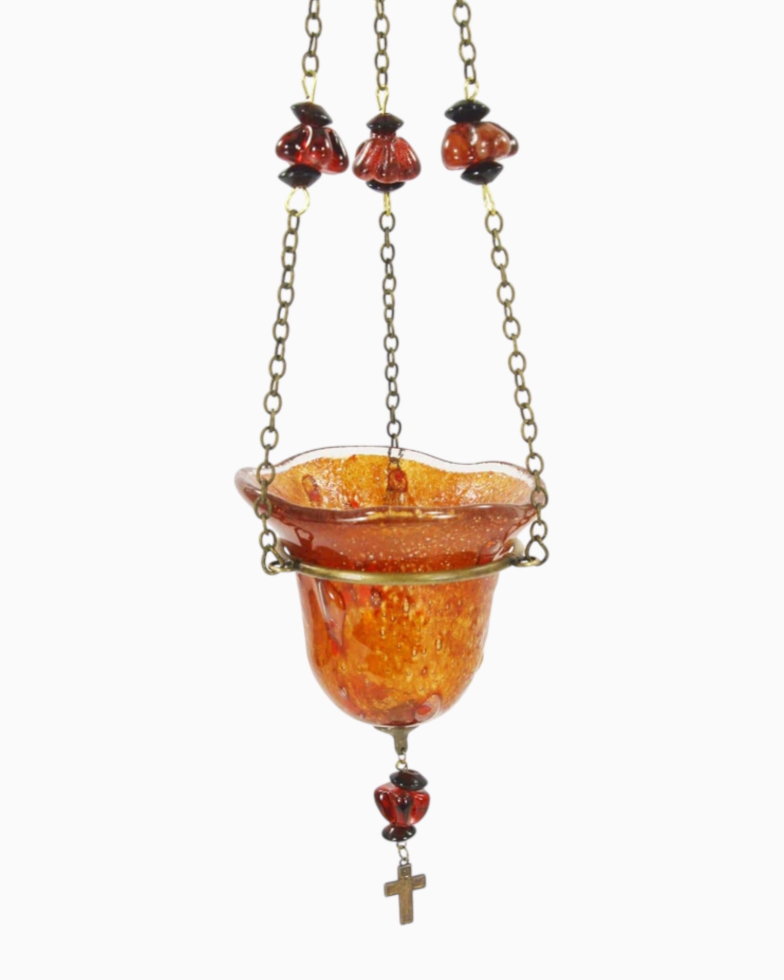 Hanging Blown Glass Vigil Lamp