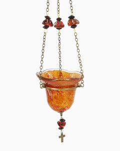 Hanging Blown Glass Vigil Lamp