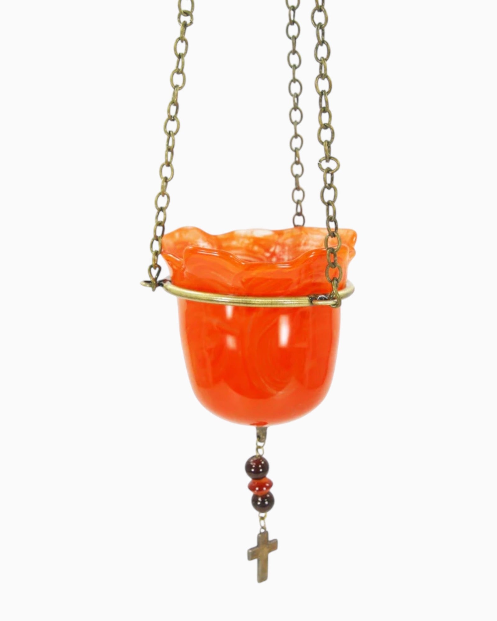 Hanging Blown Glass Vigil Lamp