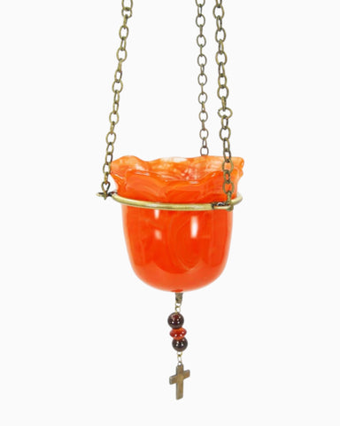 Hanging Blown Glass Vigil Lamp