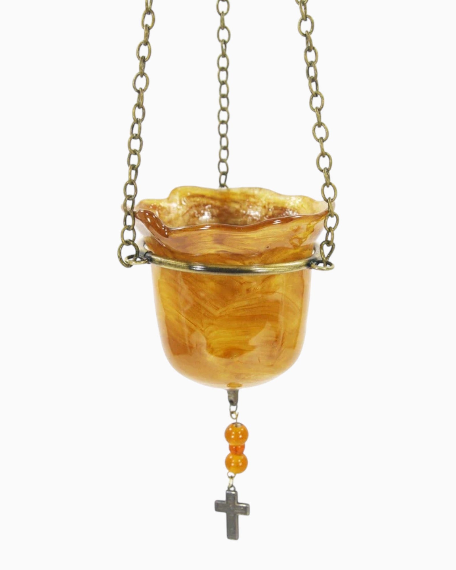 Hanging Blown Glass Vigil Lamp